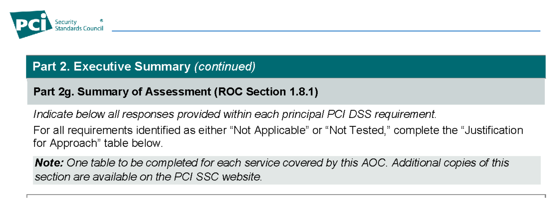 OBS Cybersecurity PCI SSC Part 2g - Summary of Assessment-1